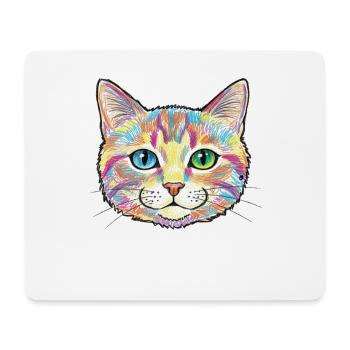 Bunte Katze Skizze Tiermotiv - Mousepad (Querformat) - Weiß - Vorne