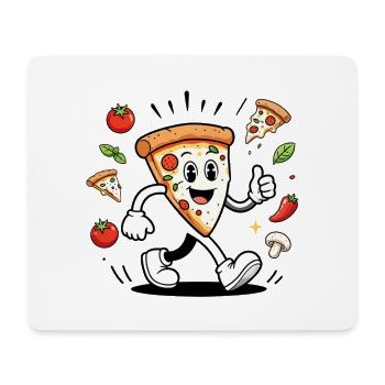 Meilleur chef Pizza, mascotte Joyeuse - Tapis de souris (format paysage) - blanc - Devant