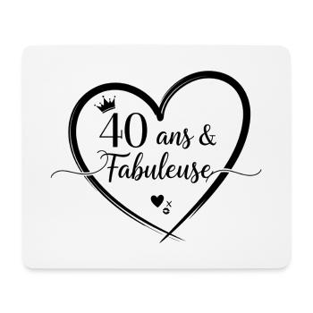 40 Ans Et Fabuleuse Cadeau Anniversaire Femme  - Tapis de souris (format paysage) - blanc - Devant