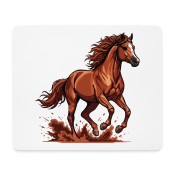 Arabisches Kastanienpferd Reitkraftenergie - Mousepad (Querformat) - Weiß - Vorne