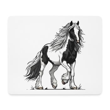Schwarz-Weiß Rattenpferd Reiter-Winnower - Mousepad (Querformat) - Weiß - Vorne