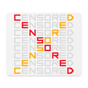 Censored Funny Statement Freedom Logo - Mouse Pad (horizontal) - white - Front
