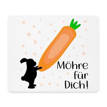 Karotte Möhre Osterhase - Mousepad (Querformat) - Weiß - Vorne