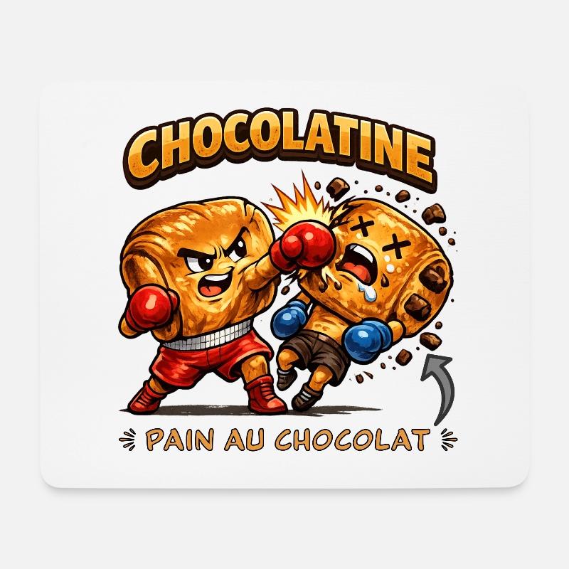 Chocolatine boxe - Tapis de souris (format paysage) - blanc