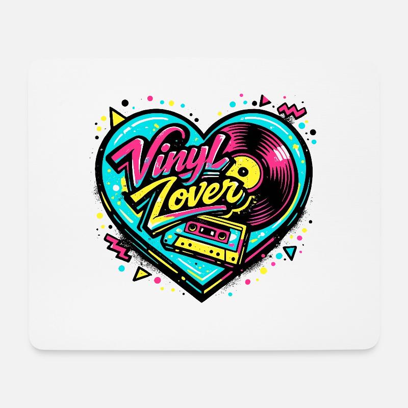 Vinyl Heart Neon - Mouse Pad (horizontal) - white