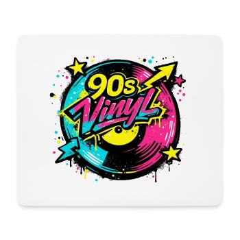90s Vinyl Neon Kreis - Mousepad (Querformat) - Weiß - Vorne