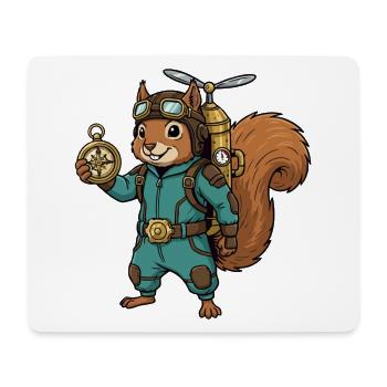 Écureuil Steampunk Aviateur Jetpack Boussole - Tapis de souris (format paysage) - blanc - Devant