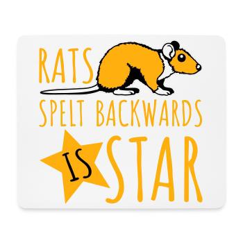Rats Spelt Backwards Is Star Lustiger Ratte Spruch - Mouse Pad (horizontal) - white - Front