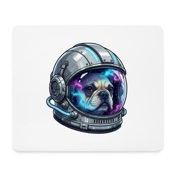 Chien astronaute Frenchie Space - Tapis de souris (format paysage) - blanc - Devant