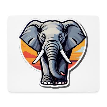 Éléphant coucher soleil sticker - Tapis de souris (format paysage) - blanc - Devant
