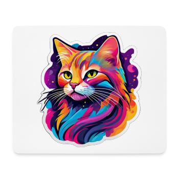 Regenbogen-Helle Katze - Mousepad (Querformat) - Weiß - Vorne