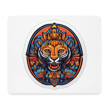 Tiger Bunte Mandala - Mousepad (Querformat) - Weiß - Vorne