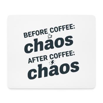Chaos avant et après le café - Tapis de souris (format paysage) - blanc - Devant