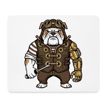 Steampunk Wächterhund Königlicher Mechanischer Arm - Mousepad (Querformat) - Weiß - Vorne