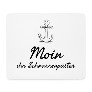 Moin plattdeutsches Schimpfwort mit Anker - Mousepad (Querformat) - Weiß - Vorne