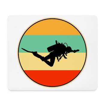 Retro Scuba Diver Silhouette Vintage Sunset - Mouse Pad (horizontal) - white - Front