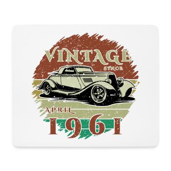 65. Geburtstag - Klassiker - Vintage since 04/1961 - Mousepad (Querformat) - Weiß - Vorne