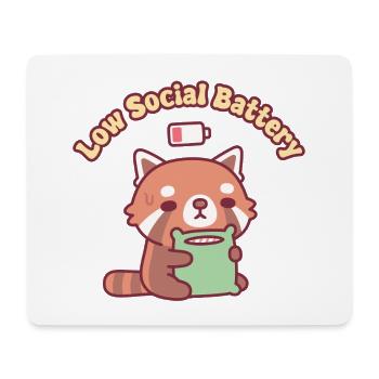Cute Red Panda Born With Low Social Battery - Mouse Pad (horizontal) - white - Front