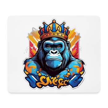 Blauer Gorilla gekrönte Graffiti - Mousepad (Querformat) - Weiß - Vorne