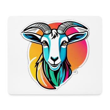 Chèvre arc en ciel colorée - Tapis de souris (format paysage) - blanc - Devant