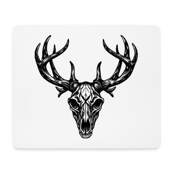 Crâne de cerf - Tapis de souris (format paysage) - blanc - Devant