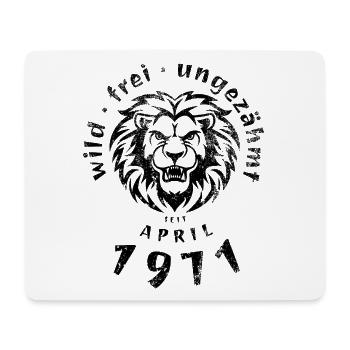 55. Geburtstag Wild, frei, ungezähmt seit 04/1971 - Mousepad (Querformat) - Weiß - Vorne