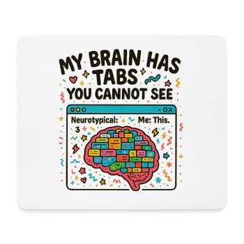 Colorful brain with hidden tabs - Mouse Pad (horizontal) - white - Front