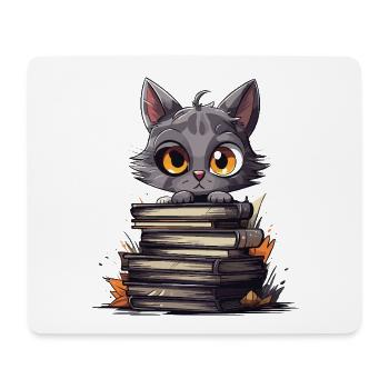 Kittens over stacks of books - Mouse Pad (horizontal) - white - Front