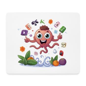 Calmars fruitiers colorés - Tapis de souris (format paysage) - blanc - Devant