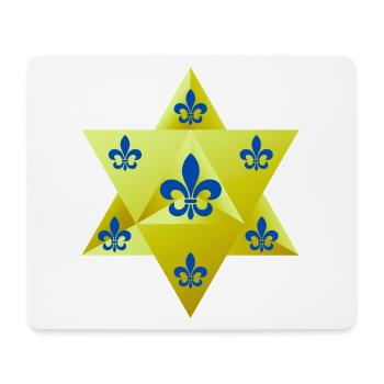 Merkaba Star & Feur de lis - Mouse Pad (horizontal) - white - Front