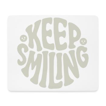 Keep Smiling Bold Typography Positive Quote - Mousepad (Querformat) - Weiß - Vorne