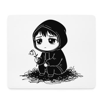 Child Hoodie Faded Flower Sadness - Mouse Pad (horizontal) - white - Front