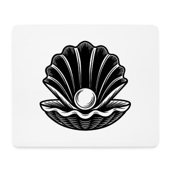 Clam with Pearl isolated on white background - Mouse Pad (horizontal) - white - Front