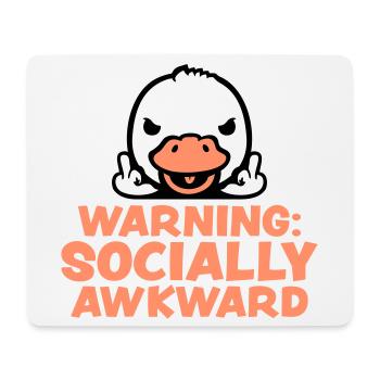 Warning Socially Awkward Ente Mittelfinger Vogel - Mousepad (Querformat) - Weiß - Vorne