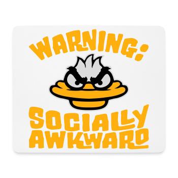 Ente Warning Socially Awkward Sozial Unbeholfen - Mousepad (Querformat) - Weiß - Vorne