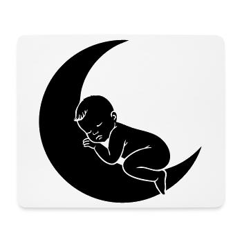 Baby on Moon – Sweet Sleep Silhouette - Mouse Pad (horizontal) - white - Front