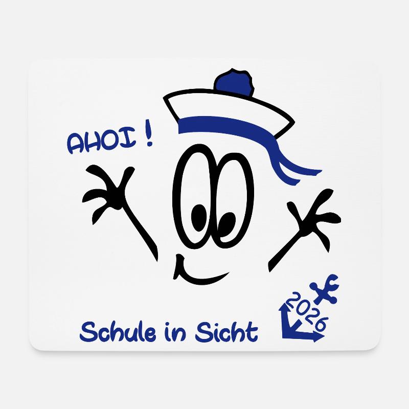 Ahoi Schulstart - Mousepad (Querformat) - Weiß
