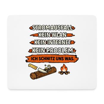 Stromausfall Survival Humor Bushcraft Shirt - Mousepad (Querformat) - Weiß - Vorne