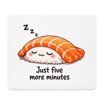 Sushi Kawaii endormi : encore cinq minutes - Tapis de souris (format paysage) - blanc - Devant