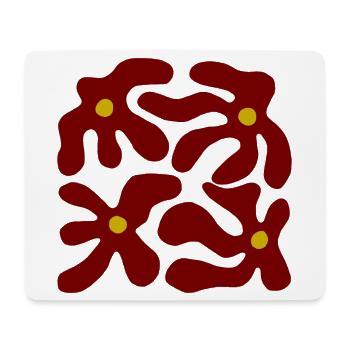 Rote Blumen Organisches transparentes Design -V3 - Mousepad (Querformat) - Weiß - Vorne
