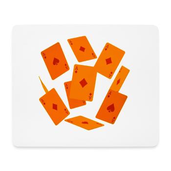 Oranje Aces Speelkaarten - Mousepad (Querformat) - Weiß - Vorne