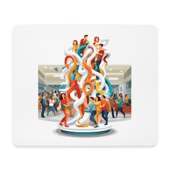 Tourbillons de couleur rencontre la sculpture - Tapis de souris (format paysage) - blanc - Devant