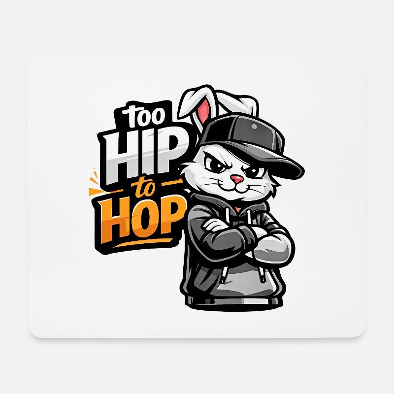 Hip Hop Bunny - Mouse Pad (horizontal) - white