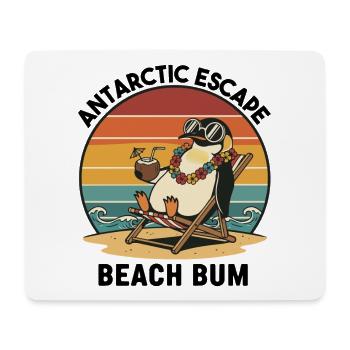 Pingouin Plage Rétro Beach Bum - Tapis de souris (format paysage) - blanc - Devant