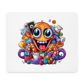 Funny loot octopus full of treasures - Mouse Pad (horizontal) - white - Front