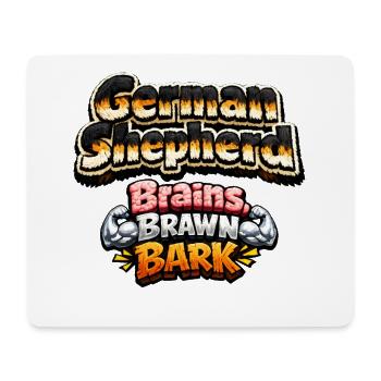 Deutscher Schäferhund: Intelligente Kraft - Mousepad (Querformat) - Weiß - Vorne