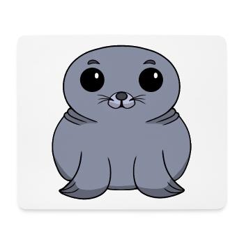 Chibi-Robben - Mousepad (Querformat) - Weiß - Vorne