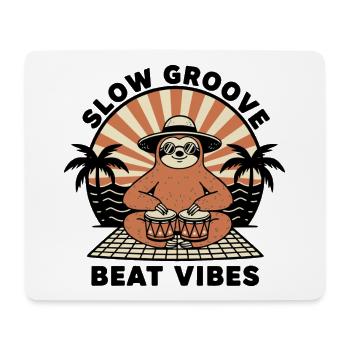 Paresseux Sloth Bongo Slow Groove Beat Vibes - Mousepad (Querformat) - Weiß - Vorne