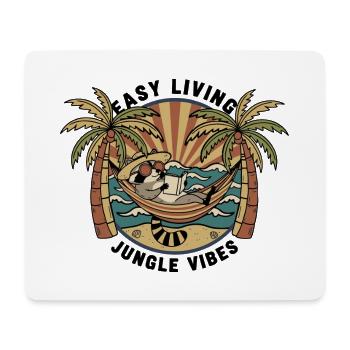 Raton Laveur Hamac Jungle Easy Living - Tapis de souris (format paysage) - blanc - Devant
