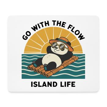 Panda Go With The Flow Island Life Zen - Mousepad (Querformat) - Weiß - Vorne